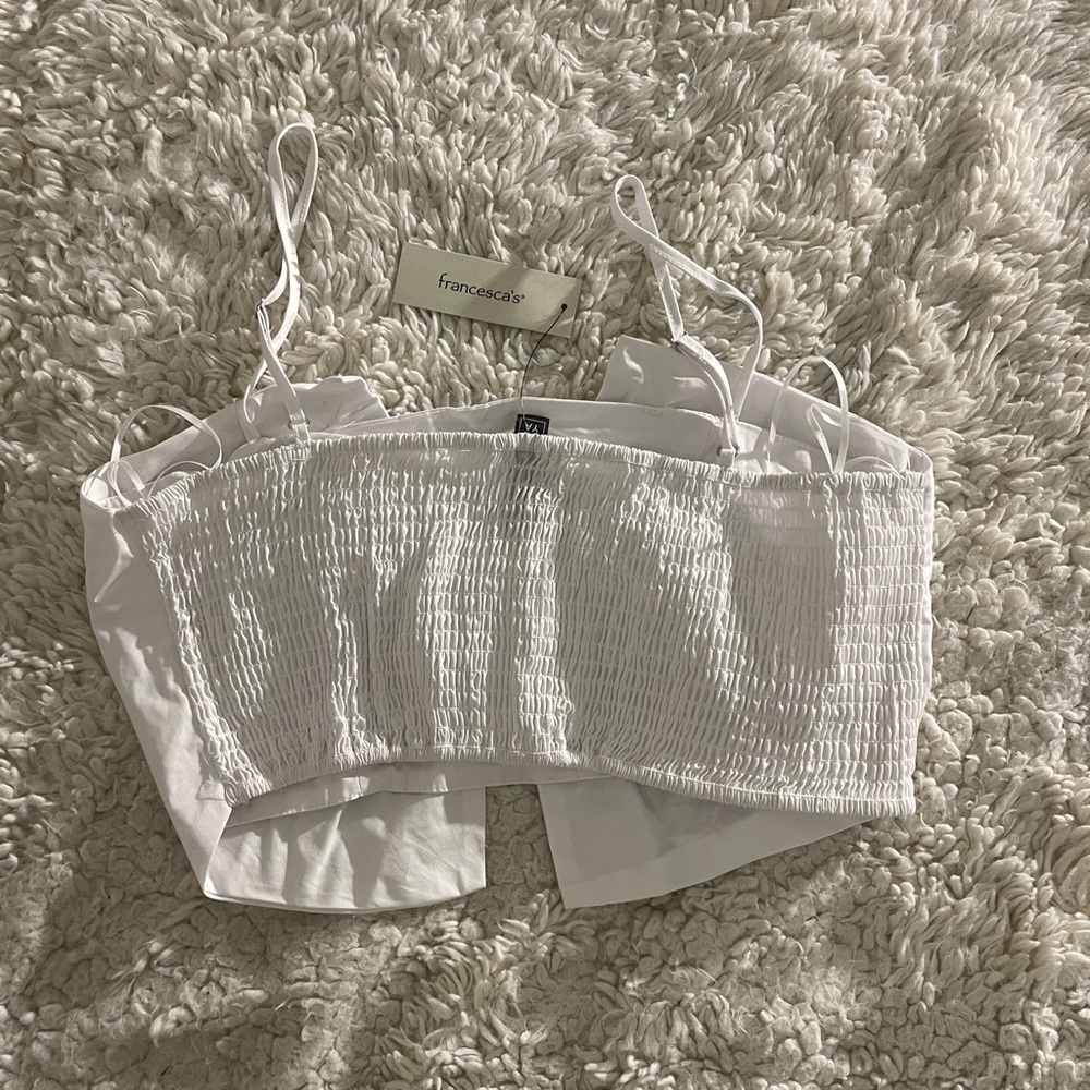 Francesca’s White Bow Crop Top - Picture 6 of 6